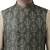 Grey Printed Linen Nehru Jacket