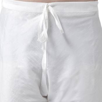 White Plain Dupion Silk Kurta Pajama 5