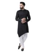 Black Plain Pure Cotton Kurta Pajama