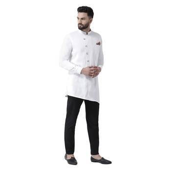 White Plain Pure Cotton Kurta Pajama 2
