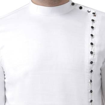 White Plain Cotton Men Kurtas 5