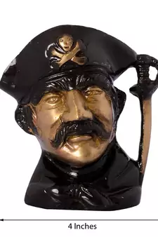 Brass Antique Finish Pirtates Handcolored Penstand