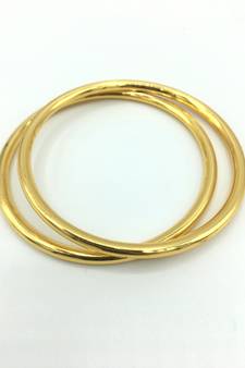 Plain Gold Plated Bangles Set Of 2