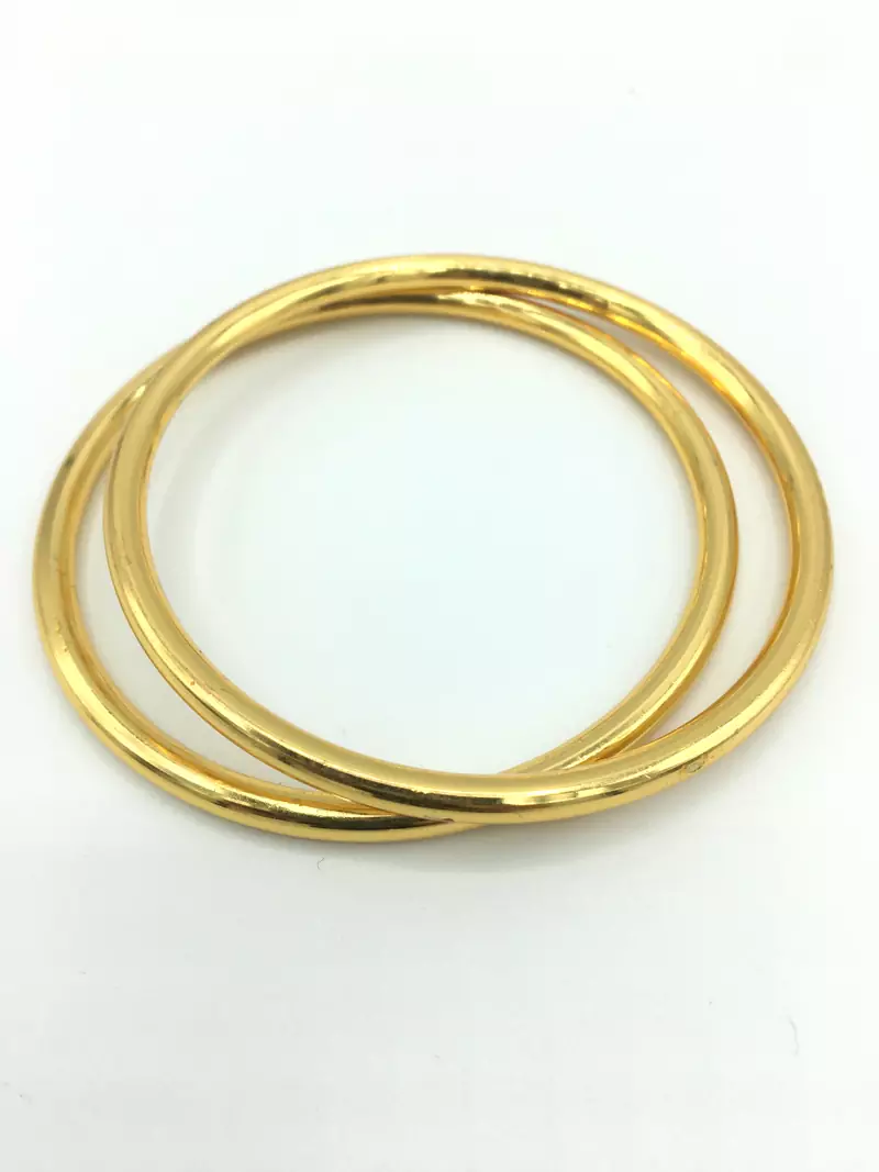 Plain Gold Plated Bangles Set Of 2