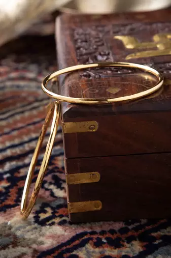 Plain Gold Plated Bangles Set Of 2