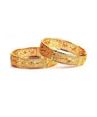 Gold Plated Designer Bangles Set Of 2 4