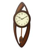 Dark Brown Oval Wooden Wall Clock