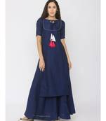 blue plain silk kurta-sets