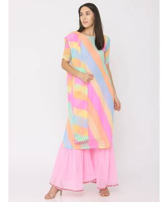 multicolor printed georgette kurta-sets 1