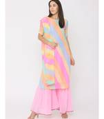 multicolor printed georgette kurta-sets