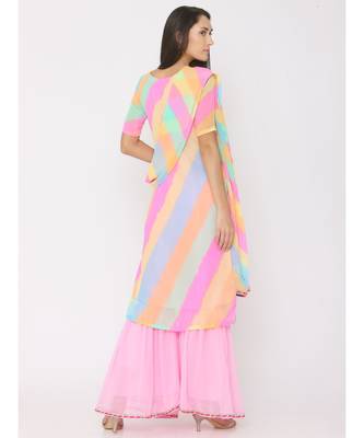 multicolor printed georgette kurta-sets 2