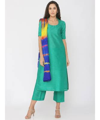 plain silk kurta-sets 1