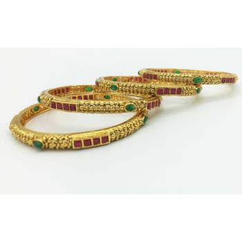 Gold stone bangles 4