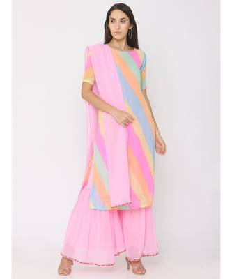 multicolor printed georgette kurta-sets 1