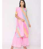 multicolor printed georgette kurta-sets