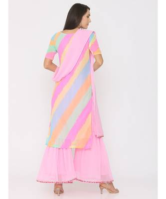multicolor printed georgette kurta-sets 2