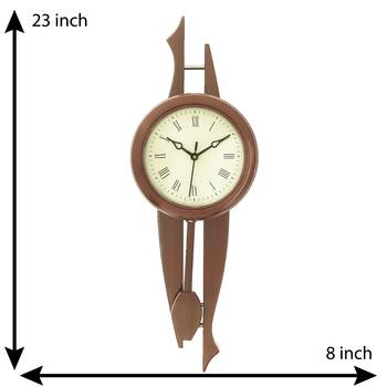 Brown Vertical Wooden Wall Clock 3