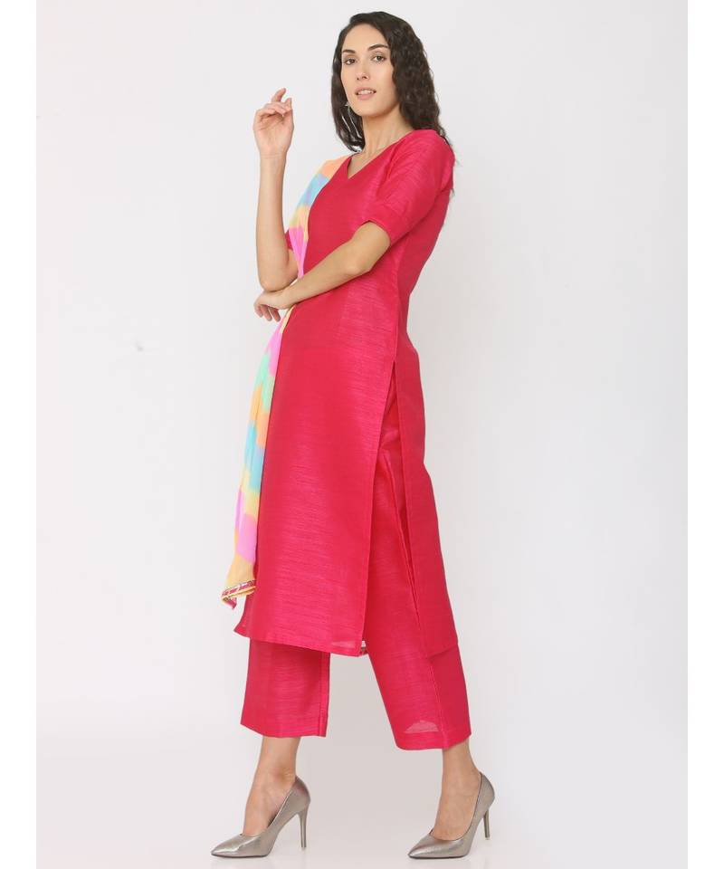 plain silk kurta-sets