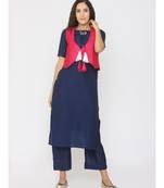 blue plain silk kurta-sets