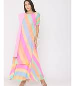 multicolor printed georgette kurta-sets