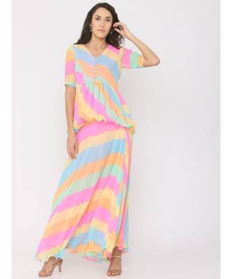 leharia peplum top with leharia skirt 1