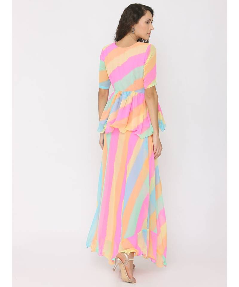 leharia peplum top with leharia skirt