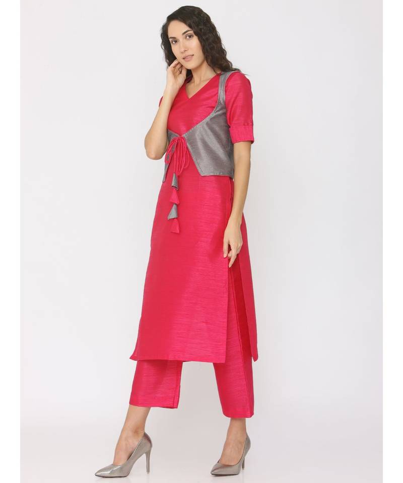 plain silk kurta-sets