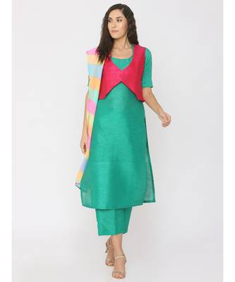 plain silk kurta-sets 1