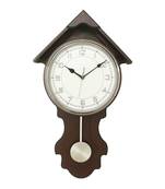 Dark Brown Vertical Wooden Wall Clock