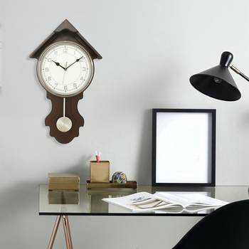 Dark Brown Vertical Wooden Wall Clock 2