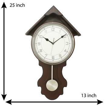 Dark Brown Vertical Wooden Wall Clock 3