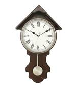 Dark Brown Vertical Wooden Wall Clock