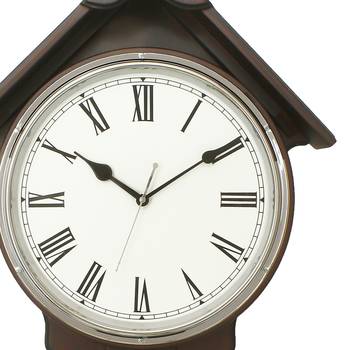 Dark Brown Vertical Wooden Wall Clock 5