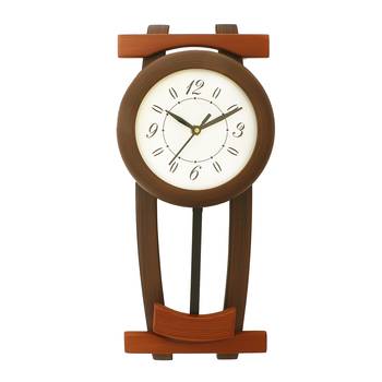 Dark Brown Rectangle Wooden Wall Clock 1