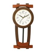 Dark Brown Rectangle Wooden Wall Clock