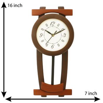 Dark Brown Rectangle Wooden Wall Clock 3
