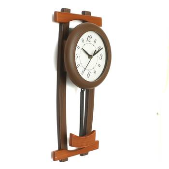 Dark Brown Rectangle Wooden Wall Clock 4