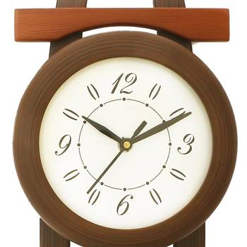 Dark Brown Rectangle Wooden Wall Clock 5