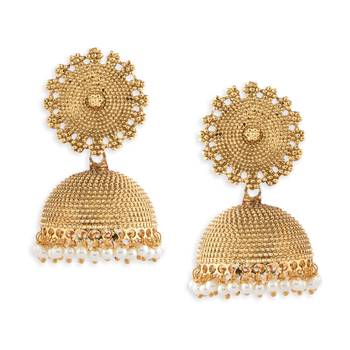 Festival-ready Gold-Plated Jhumka Earrings 3