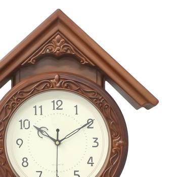 Golden Brown Circular Dial Vertical Analog Pendulum Wall Clock (53Cm X 33Cm) 5