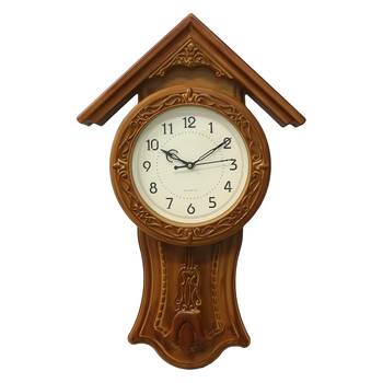 Yellow Circular Dial Vertical Analog Pendulum Wall Clock (53Cm X 33Cm) 1