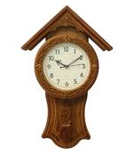 Yellow Circular Dial Vertical Analog Pendulum Wall Clock (53Cm X 33Cm)