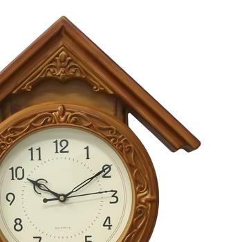 Yellow Circular Dial Vertical Analog Pendulum Wall Clock (53Cm X 33Cm) 5