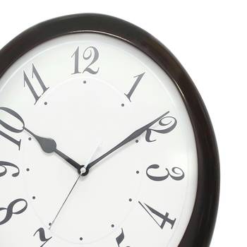 Brown Wooden Bell Shaped Analog Pendulum Wall Clock With Emobossed Numerals (43Cm X 28Cm) 5