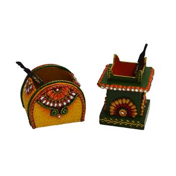 Set of Papier-Mache Pen Stands 1
