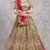 Beige Thread And Sequins Embroidered Silk Semi Stitched bridal lehenga Choli For Bridal