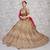 Beige Thread And Sequins Embroidered Silk Semi Stitched bridal lehenga Choli For Bridal