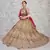 Beige Thread And Sequins Embroidered Silk Semi Stitched bridal lehenga Choli For Bridal