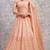 Peach Thread Embroidered Net Unstitched Lehenga Choli For Bridal