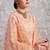 Peach Thread Embroidered Net Unstitched Lehenga Choli For Bridal